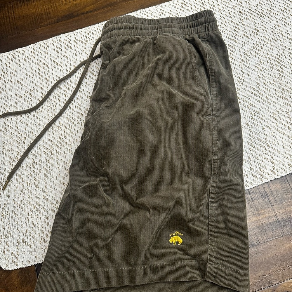 Brooks Brothers Dark Green Corduroy Athletic Shorts